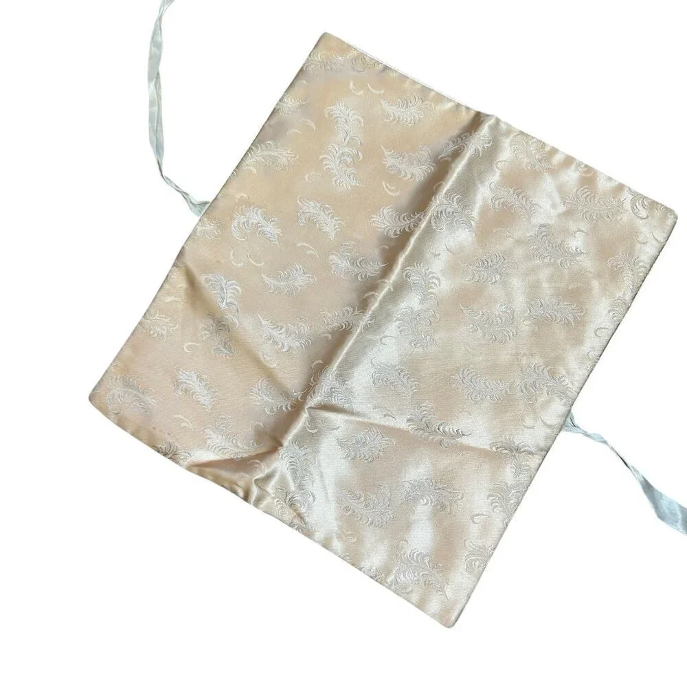 Peach Vintage Brocade Envelope Hosiery Lingerie Bag Pouch